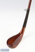 Wilson and Lorimer heavily lofted beechwood semi long nose wooden niblick stamped OK Special