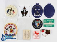 Golf Badges, Patches, Ticket - a good selection of badges for PGA merchandise 1977, 1985 TV film