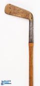 G Bussey and Co London Thistle Patent steel socket brass blade with metal hosel putter with hand
