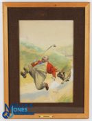 Crombie, Charles (b.1885-d.1967) - original golfing comic watercolour titled 