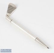 Modern Novelty Silver Golfing Propelling Pencil modelled as a golf club with twist end, hallmarked