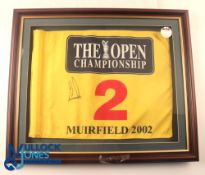 Autograph - Signed Ernie Els Original 2002 Muirfield No.2 Golf Pin Flag - signed in ink, finely