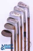 Restoration - 6x Assorted irons - incl' 2x Trueline small mussel back rustless irons No 3 and