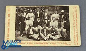Scarce 1893 CDV Australian Cricket team to England. Original photograph of the team with title, 