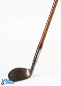 Interesting Spalding Gold Medal Concave Smooth Face Niblick, flat broad sole and fitted with full