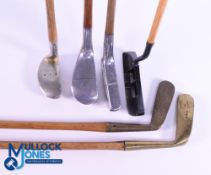 6x Assorted putters - to incl' modern Bobby Jones commemorative offset flanged sole Callaway putter,