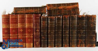 1909-1914 The Badminton Magazines of Sports & Pastimes, to include golf articles 15 assorted volumes