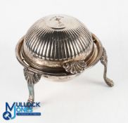 1981 Ryder Cup Walton Heath Silver Plate Butter Dish c/w Domed Hinged Lid engraved to the top 