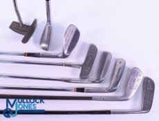 Steel Shafted Golf Putters and assorted Irons, a mixed lot to include putter Benny Slayers mallet x2