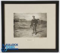Early Golfing Lithograph of 