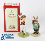 2x Royal Doulton 'Bunnykins' Golfing Figures - 1984 
