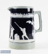 Fine 'Copeland Late Spode' large blue and white decorative golfers' lemonade jug c1900 - decorated