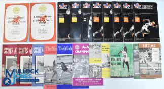Athletics programmes and publications - 1958 Commonwealth Games 19&22/7/1958 programmes, eight
