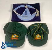 3x Reproduction Cricket Caps, 2 Australia Caps, and an England v New Zealand 14/7/19 cap, all well-