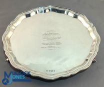 1955 S J Brough Sand More Golf Club Solid Silver Presentation Salver, with engraving to centre