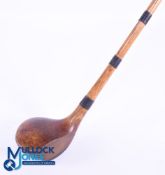 Rare E Block light stained persimmon brassie stamped to the crown with unusual, elongated scare neck