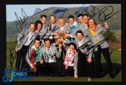 2010 Ryder Cup Celtic Manor European Team Post Match Signed Photograph - informal group shot of