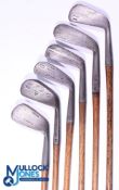 6x Assorted irons - to incl' Sammy Jigger, Halley's driving iron, Long headed general iron, Spalding