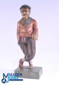 Large Wooden Golfing Figure measures 50cm height approx. on square wooden base