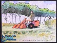 John Hart (Contemporary) - Original Signed Golfing Water Colour Cartoon used in his book titled 