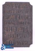 Large and Heavy Cast Iron Notice to Golf Players - with deep raised script 