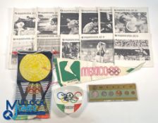 1968 Mexico Olympic Games Programmes and Collectables: to include athletics x6, boxing x3,
