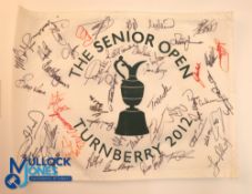 Autographs - Multi-signed 2012 Senior Open Turnberry Golf Pin Flag signed in ink to the front,