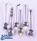 Interesting Collection of Decorative Silver Golf Club and Golf Balls, and Golf Bag and Clubs