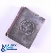 Early 20thc Ladies Golfing Silver Mounted Pocket Leather Address Book - a Birmingham silver