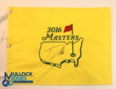 Autograph - Signed Danny Willett (Winner) 2016 Masters Golf Pin Flag signed to the front in ink,