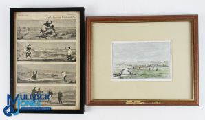 2x Early Westward Ho! Golfing Illustrations - to incl well known 