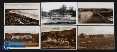 6 Golf Club Links Postcards, all real photograph of Liphook Hants, Ilfracombe, Grange over Sands,