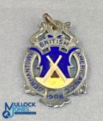 1906 USA Germantown Britian American Cricket Club Enamel Fob - awarded to Frank Harrison 2nd Batting