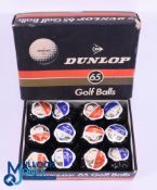 12x Dunlop 65 Wrapped Golf Balls - in the original black wrappers to incl 6x Red and Golf labels and