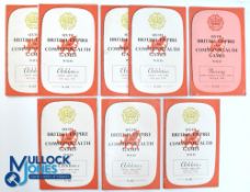 Eight British Empire and Commonwealth Games programmes 1958 Wales - Athletic and Boxing - some