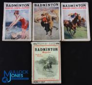 1907-1914 - 4x Badminton Magazines for June 1907, January 1913, June 1914, July 1914, paperback