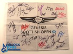 Autographs - Multi-signed Scottish Open Golf Pin Flag - signatures in ink featuring Rory McIlroy,