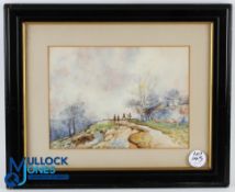 Original watercolour of Sandwell Park Golf Course Birmingham titled 