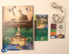 Autographs - Multi-signed 2006 Ryder Cup The K Club Golf Programme, Course Guide and Ticket (3)