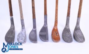 7x Assorted Mallet Head Putters to incl various Mills Alloy Models SS, Y, Braid ills 1915, New Mills