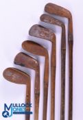 Restoration - 6x Assorted irons - incl' Maxwell niblick, Gibson of Kinghorn Sammy, 3x mashies,