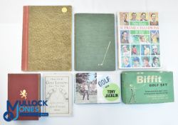 Six Golf Books and a Golf Set - Bobby Jones on Golf 1931, Sam Snead How to play Golf 1946, Peter