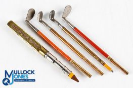Golf Bridge Golden Wedding Rye Bourbon USA Advertising Pencil, with dice and pencils inside, plus