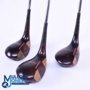Ben Hogan Slazenger 'speed slot' persimmon woods (3) features 1 1/2, 2 1/2 and 3 1/2 marked B87517