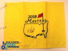 Autograph - Patrick Reed (Winner) Signed 2018 Masters Golf Pin Flag - signed in ink to the front and