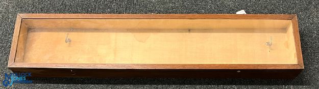 Period Golf Oak and Glass Fronted Wall Display Case - overall 37.5