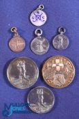 Assorted Golf Medals & Fobs (7) featuring BAR Golfing Society bronze medallion, Enfield Golf Club
