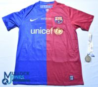 2009 Barcelona FC Champions League Cup Final football shirt & medal. Shirt #10 Messi - Nike /