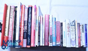 Thirty Manchester United Football Club related books including United I Stand signed by Bryan Robson
