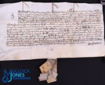 Elizabeth I - Indenture on Parchment - In fine Gothic script, property transaction, with fine